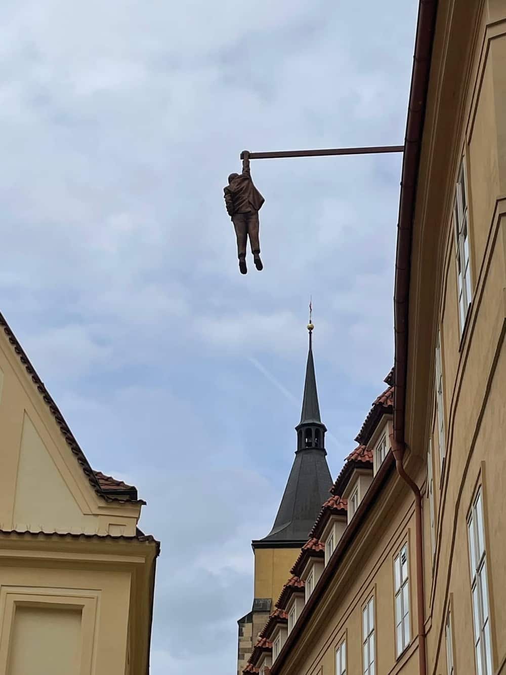 Man Hanging Out - David Černý's Statue of Sigmund Freud